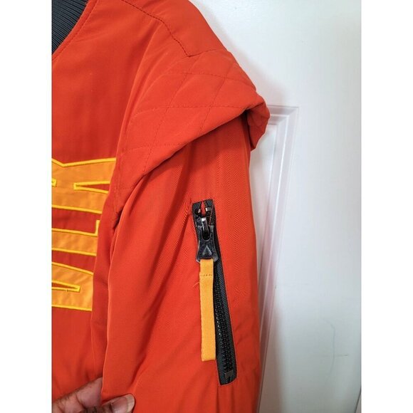 Apex Legends VLK Bomber Jacket Quilted Lining Orange & Gray Ram Logo Unisex S - Picture 8 of 15